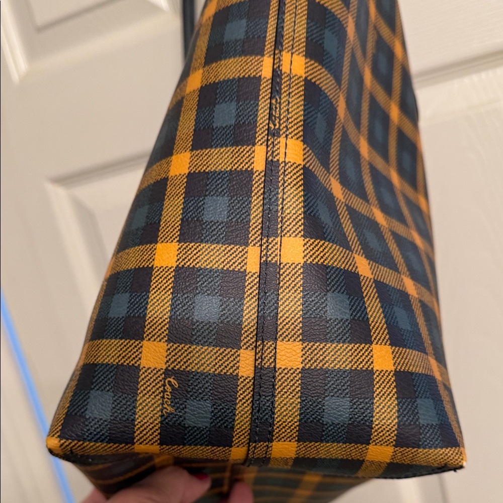 Coach Checkered Reservable Tote Bag - Yellow and Black - Picture 8 of 10
